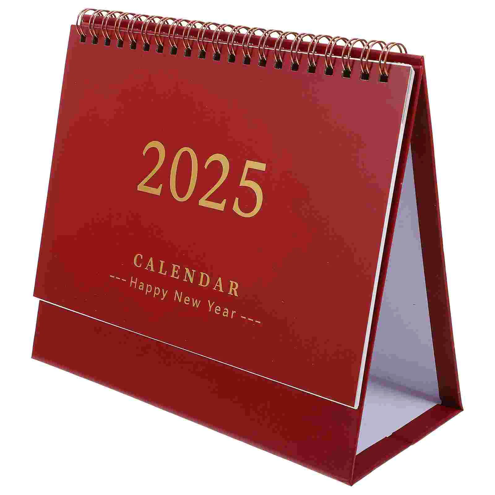 2025 Desk Calendar Decorative Month Small Spiral Digital Clock Mini 2024 Paper Office Table Decorations