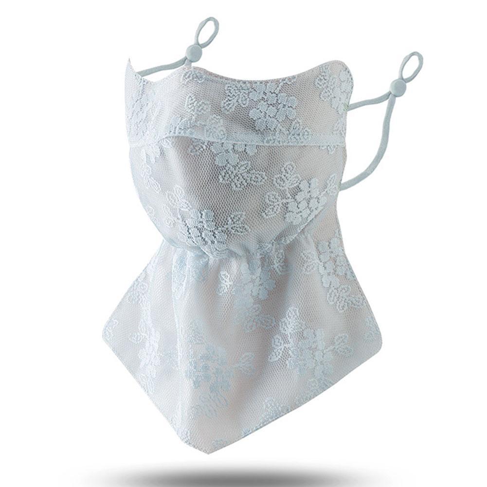 Sneldrogend ijszijdemasker Bloemenpatroon Oorhangend zonnebrandmasker UV-bescherming Nekwikkel Bandana Sjaal Zonblokkerend masker