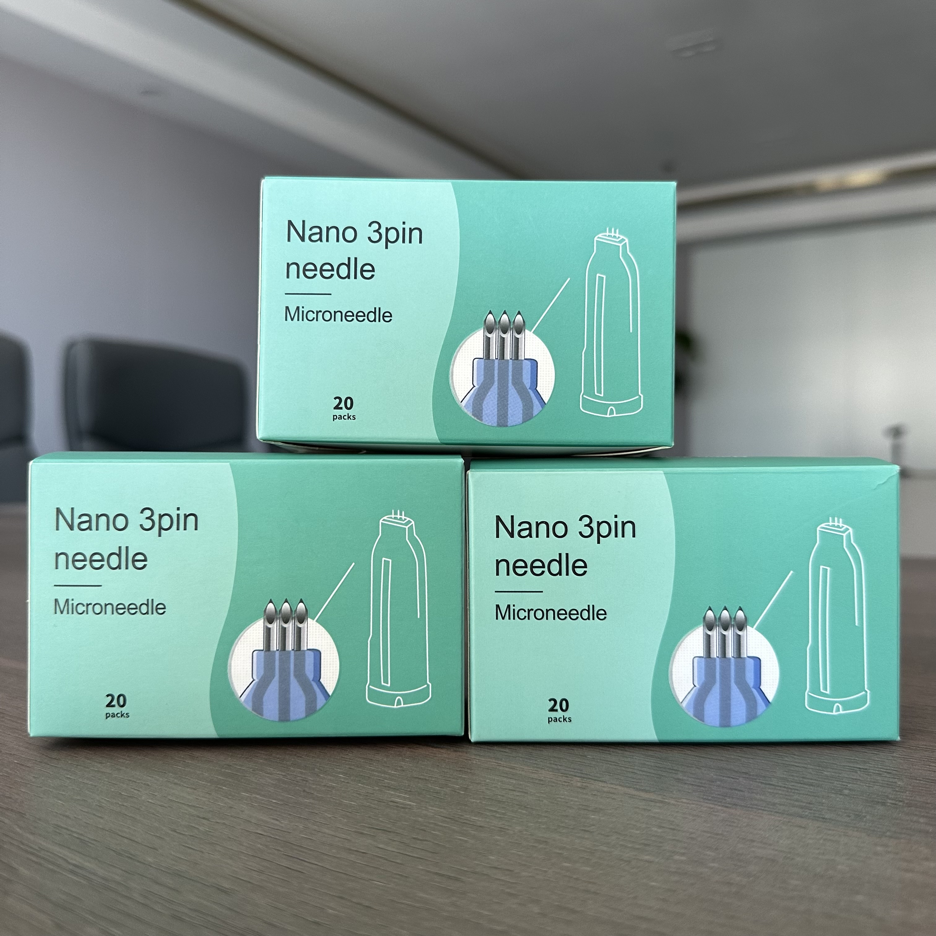 Nano Soft Microneedle 34G 0,6/1,0/1,2/1,5 3 Pins um den Augen Hals Einweg-Einzelverpackte Kristall-Mehrnadel