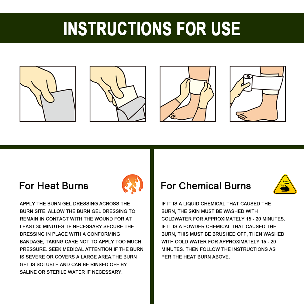 Гидравлический гель для лечения травм, 4 х4 дюйма
