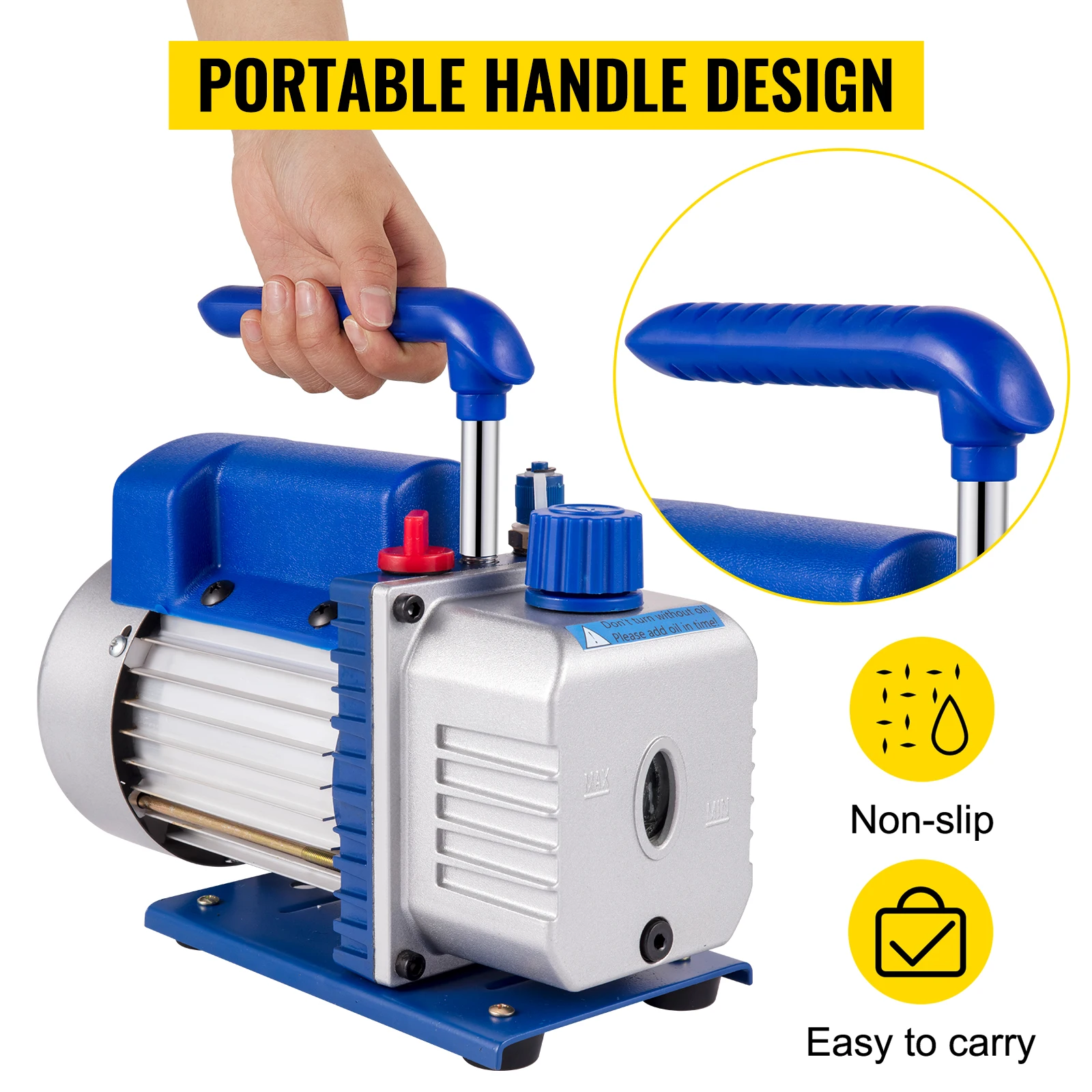 Pompe à vide avec jauges, réfrigérant AC, HVAC, emballage sous vide, climatisation, entretien Automobile, 1.8-4.8CFM