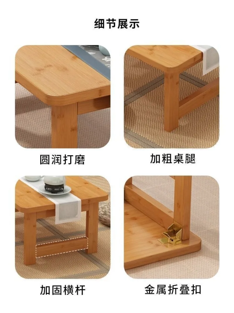 60*37*30cm Foldable Workbench Table Household Tatami Coffee Table Bed Learning To Write Computer Low Bay Window Table