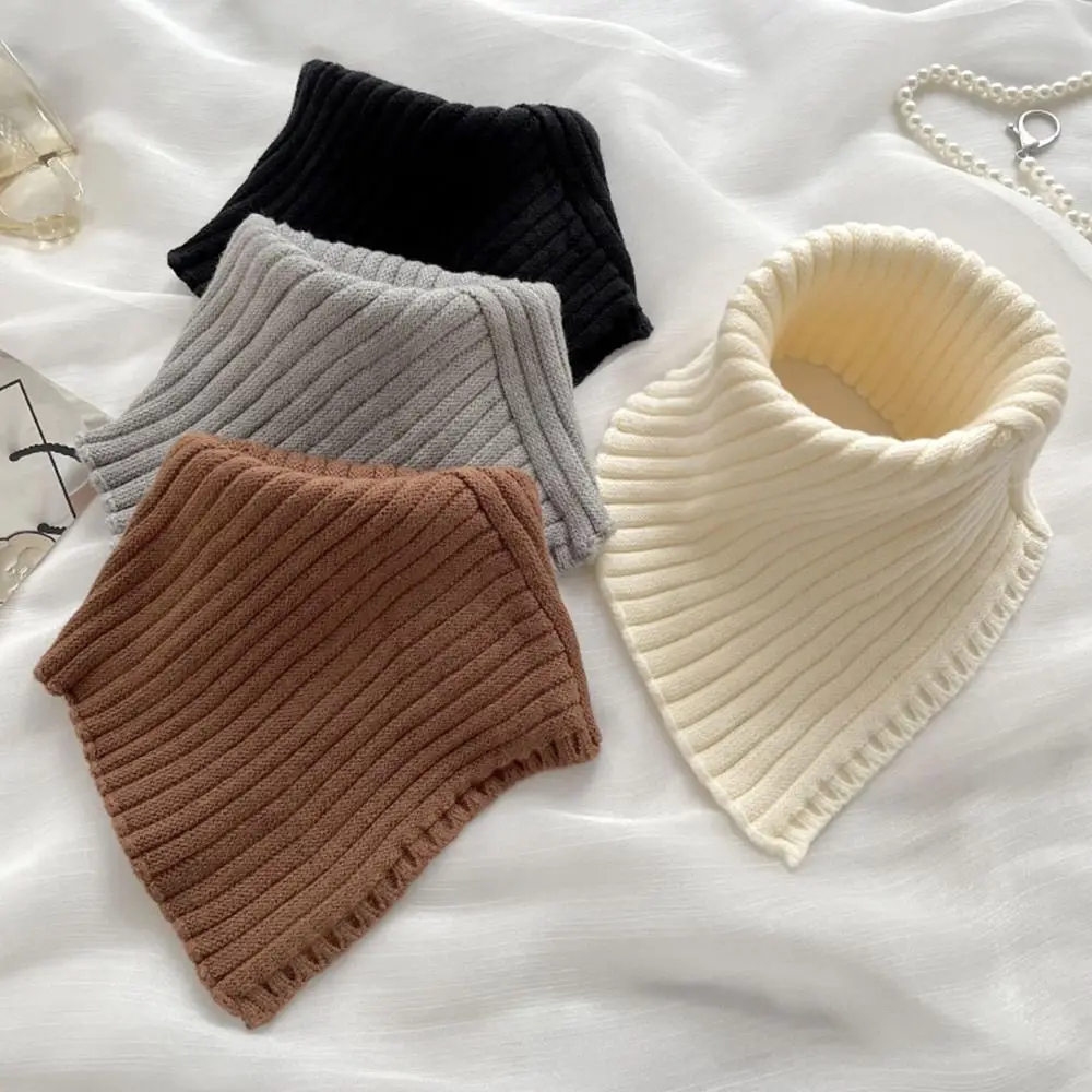 Syal leher Turtleneck kerah palsu rajut, syal penghangat leher Turtleneck modis musim dingin dapat dilepas tahan angin untuk wanita