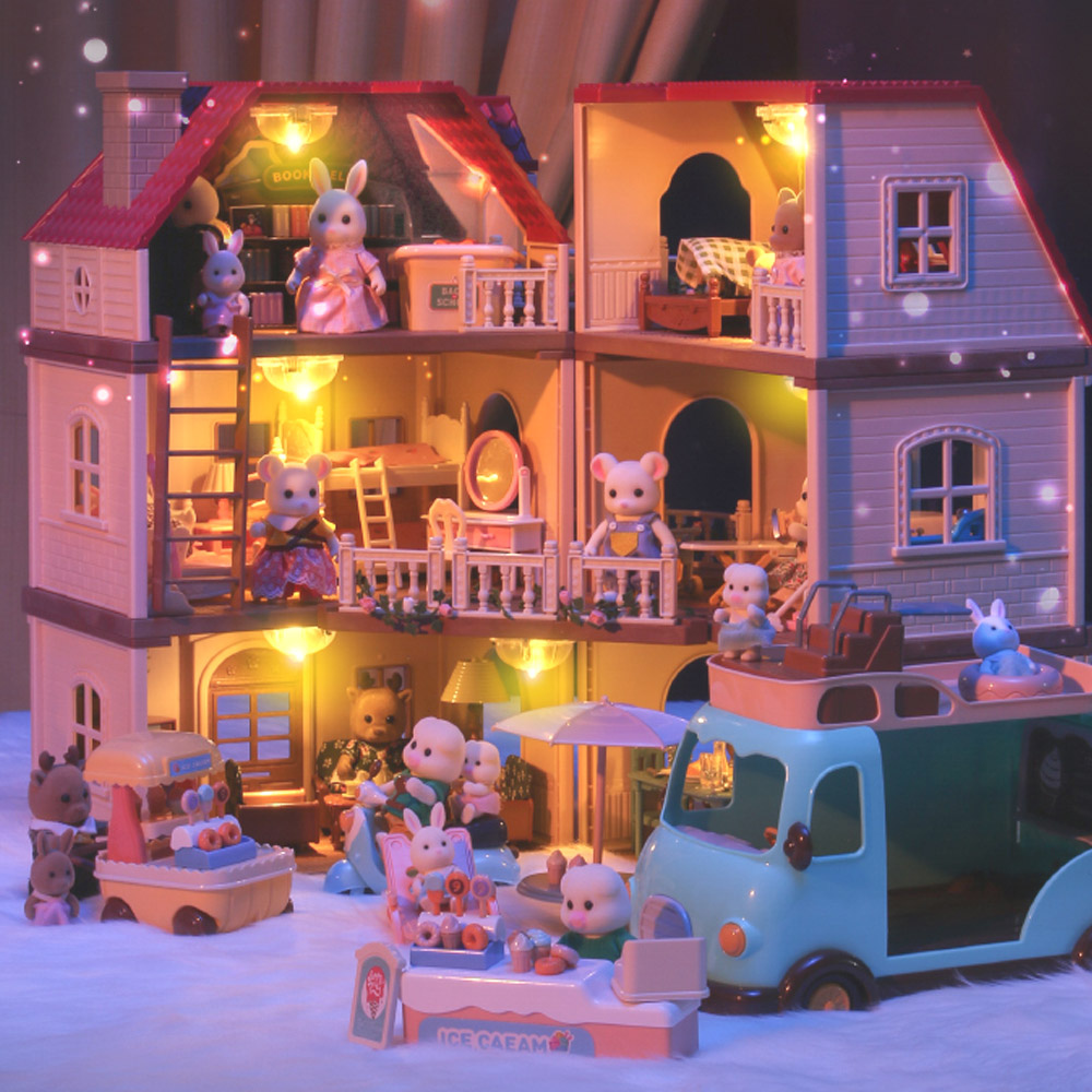 Familia del bosque, muebles de autobús a escala 1/12, miniaturas para casa de muñecas, accesorios, sillas, cocina, juguete, casa de juegos, regalo de Navidad para niña