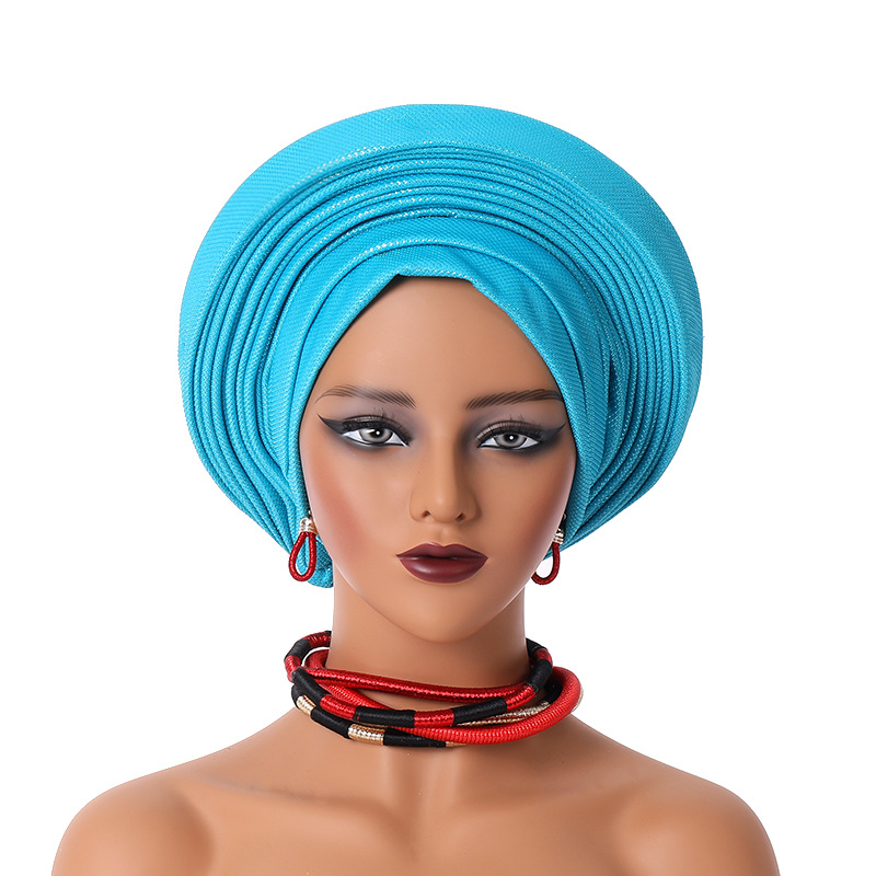 Gorro de Gele nigeriano, turbante de Gele automático, gorro de turbante africano ya hecho, gorro de fiesta para mujer, Hijab musulmán, pañuelo para la cabeza, gorro