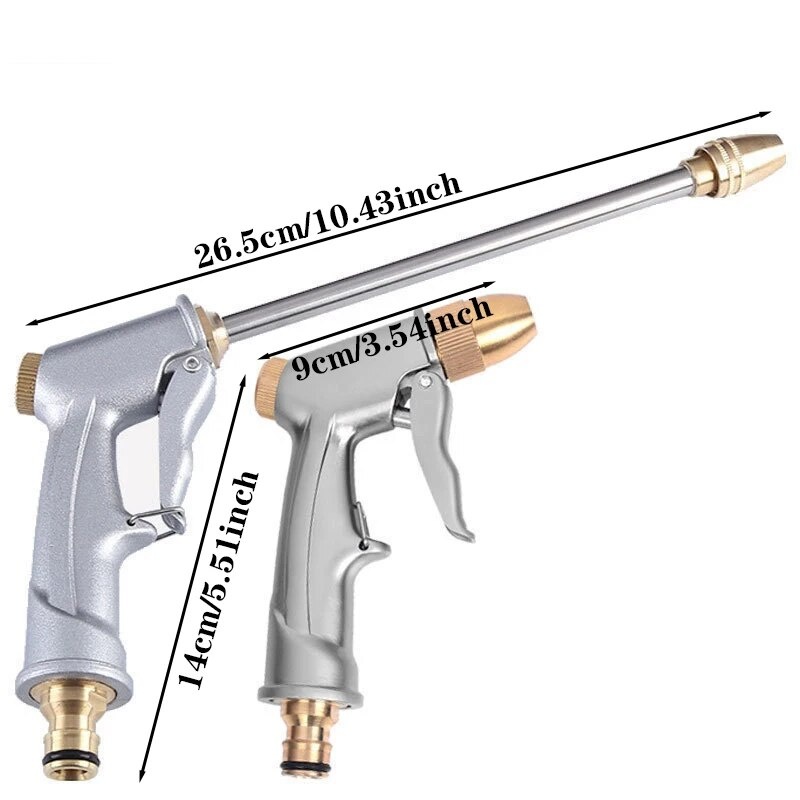 Garden Sprayer High Pressure Water Hose Nozzle Adjustable Spray Gun For Watering Plant
