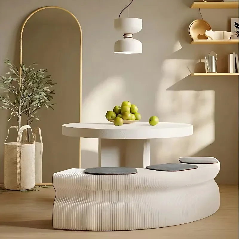 Taburete de papel plegable retráctil, taburete telescópico para sofá perezoso, taburete bajo para interiores, taburete multifuncional creativo para el hogar