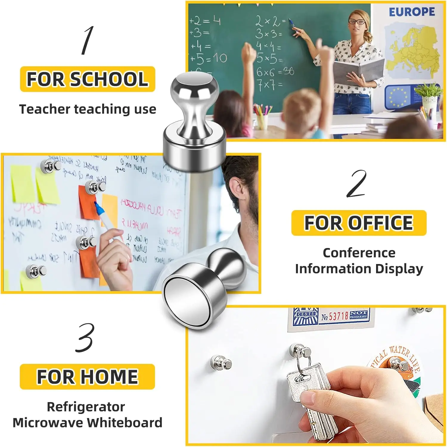 1-50 個金属磁気ピンネオジム磁気画鋲ホワイトボードコーン強力な磁石冷蔵庫画鋲家庭用ストレージツール