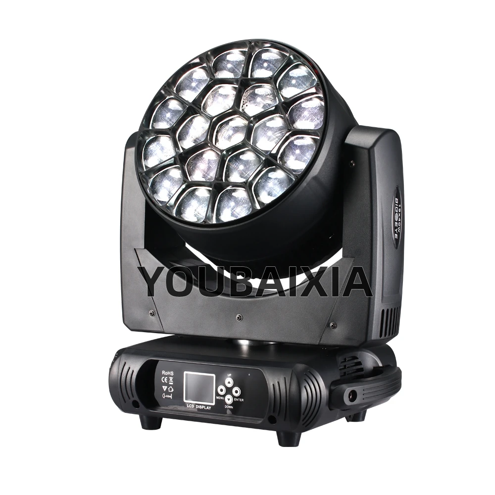 2 sztuki 19x40W Bee Eyes LED Head Mobile RGBW Beam + Washing Light Oświetlenie sceniczne dla DJ-ów, dyskotek, profesjonalnych imprez weselnych, DMX512