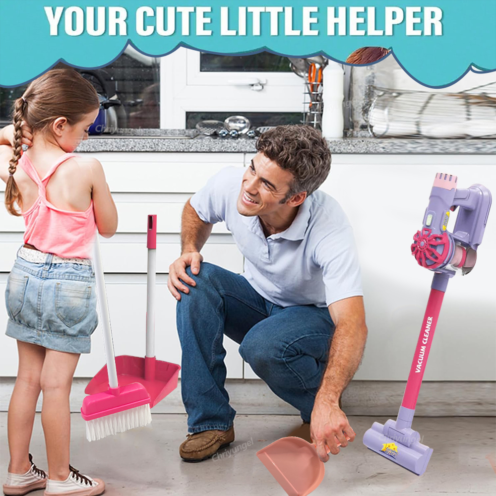Kinder-Staubsauger-Spielzeug, realistisches Rollenspiel für Kleinkinder, um Reinigung, Housekeeping, Lernspielzeug für Jungen und Mädchen zu lernen, Geschenke