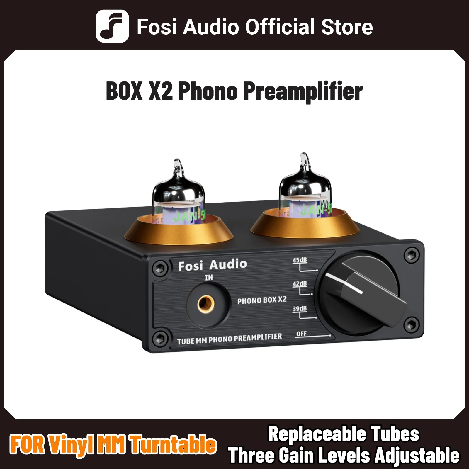 Fosi áudio phono pré-amplificador para plataforma giratória fonógrafo pré-amplificador mini áudio estéreo hifi vácuo tubo amplificador caixa x2 para diy