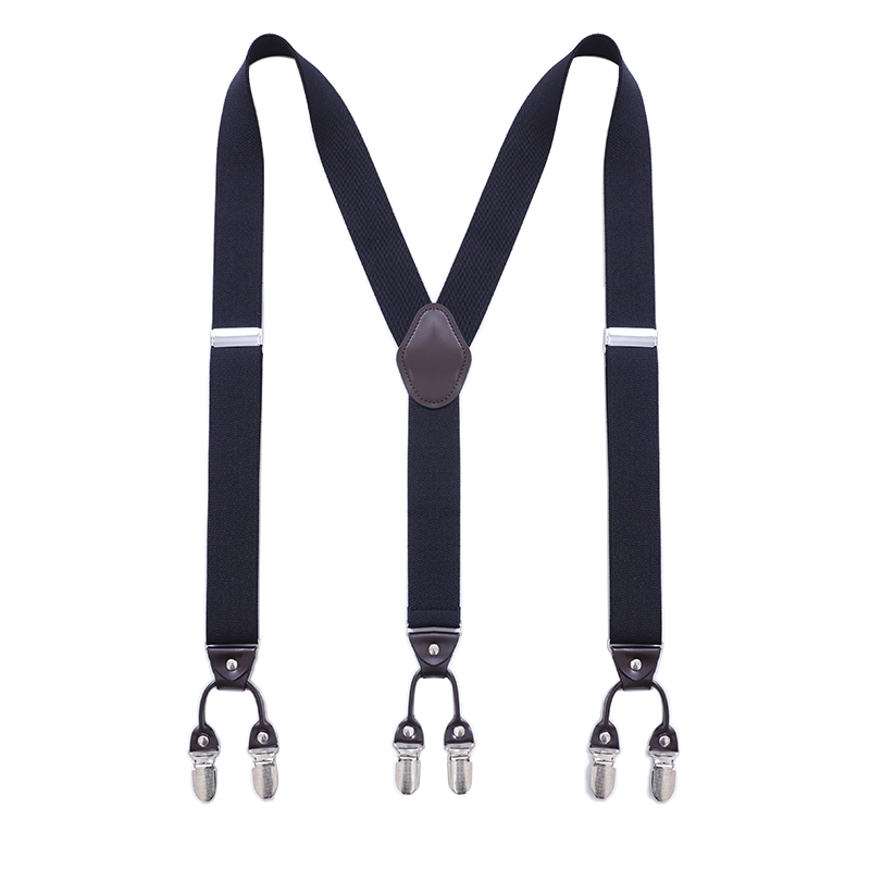 Vintage Bretels voor Mannen Zware Grote Hoge 3.5*120 cm Brede Y Terug 6 Metalen Clips Verstelbare elastische Broek Bretels Riem Riem