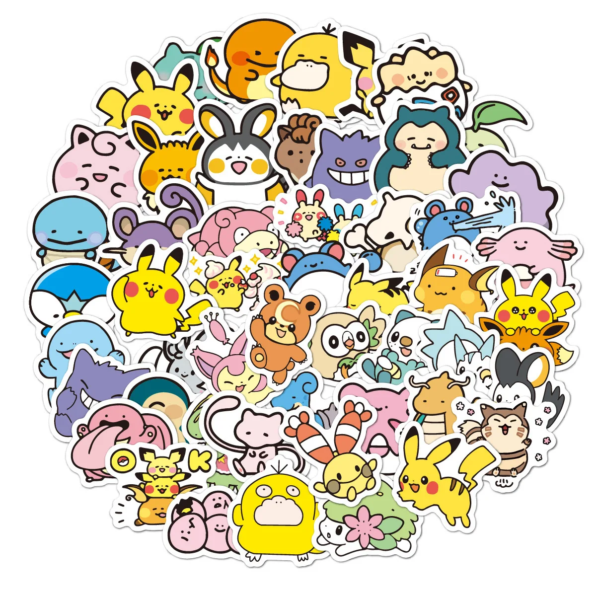 Waterproof Pokémon Graffiti adesivos para crianças, desenhos animados, anime, laptop, motocicleta, papelaria, brinquedos, decoração de adesivos, fofo, 50 pcs, 100pcs