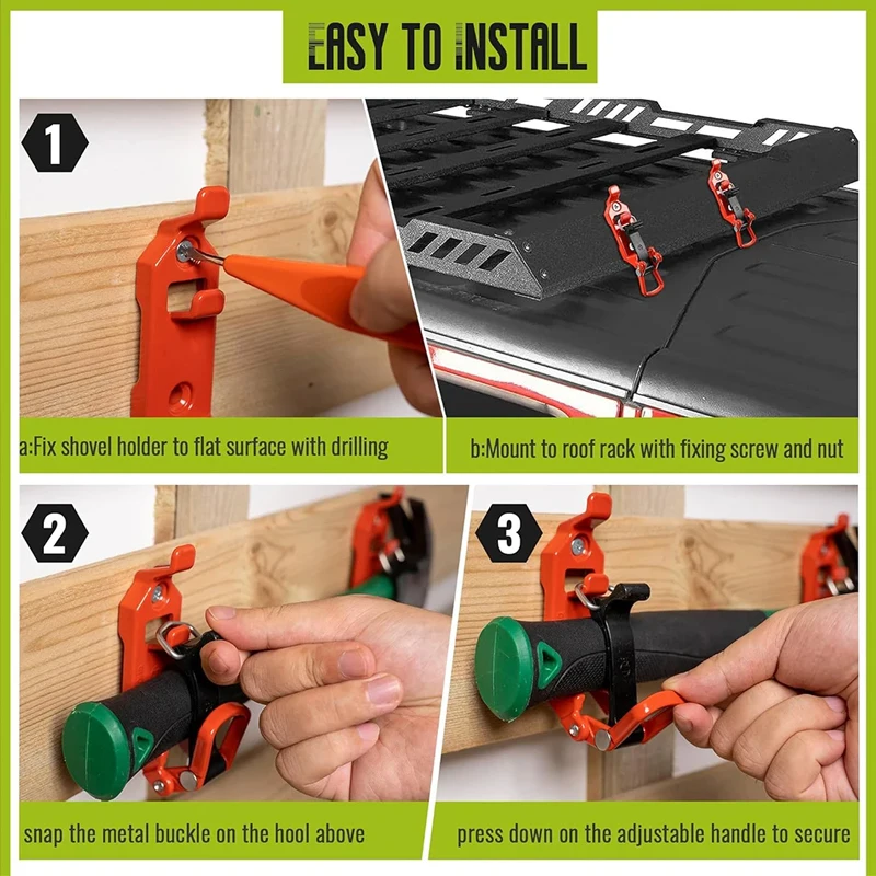 Werkzeug Befestigungs Halterung Wand Montage Halterung Für Auto Dach Rack Schaufel Axt Quick Release Clamp Schaufel Halterung Auto RV Boot halterung