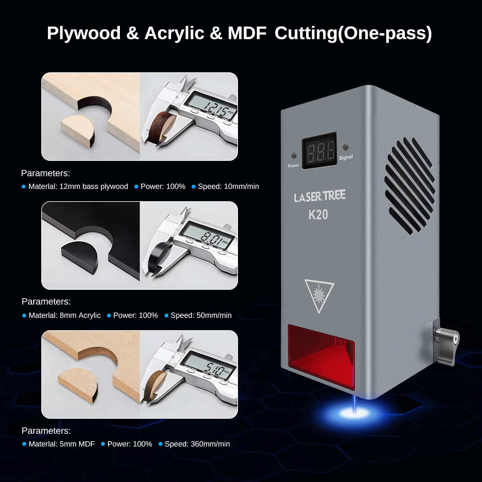Árvore a laser k20 20w cabeça de laser de potência óptica com bico de assistência de ar módulo de 4 diodos para máquina de corte de gravador cnc ferramentas diy