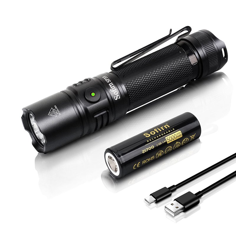 Sofirn sp35 wiederauf ladbare 21700 led taschenlampe typ c 2a sst40 2200lm taschenlampe mit netzanzeige update atr