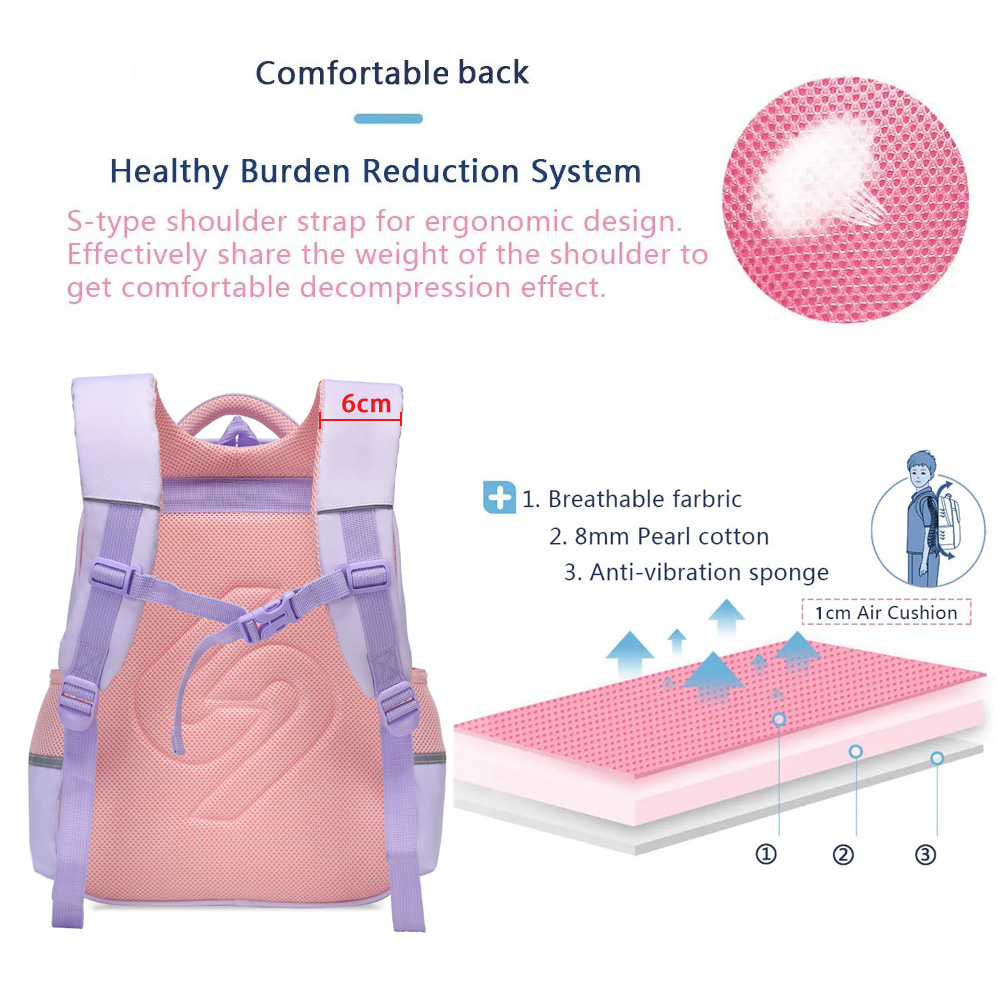 SUN EIGHT 초등학교 가방 소녀 배낭 학생 책가방 방수 나일론