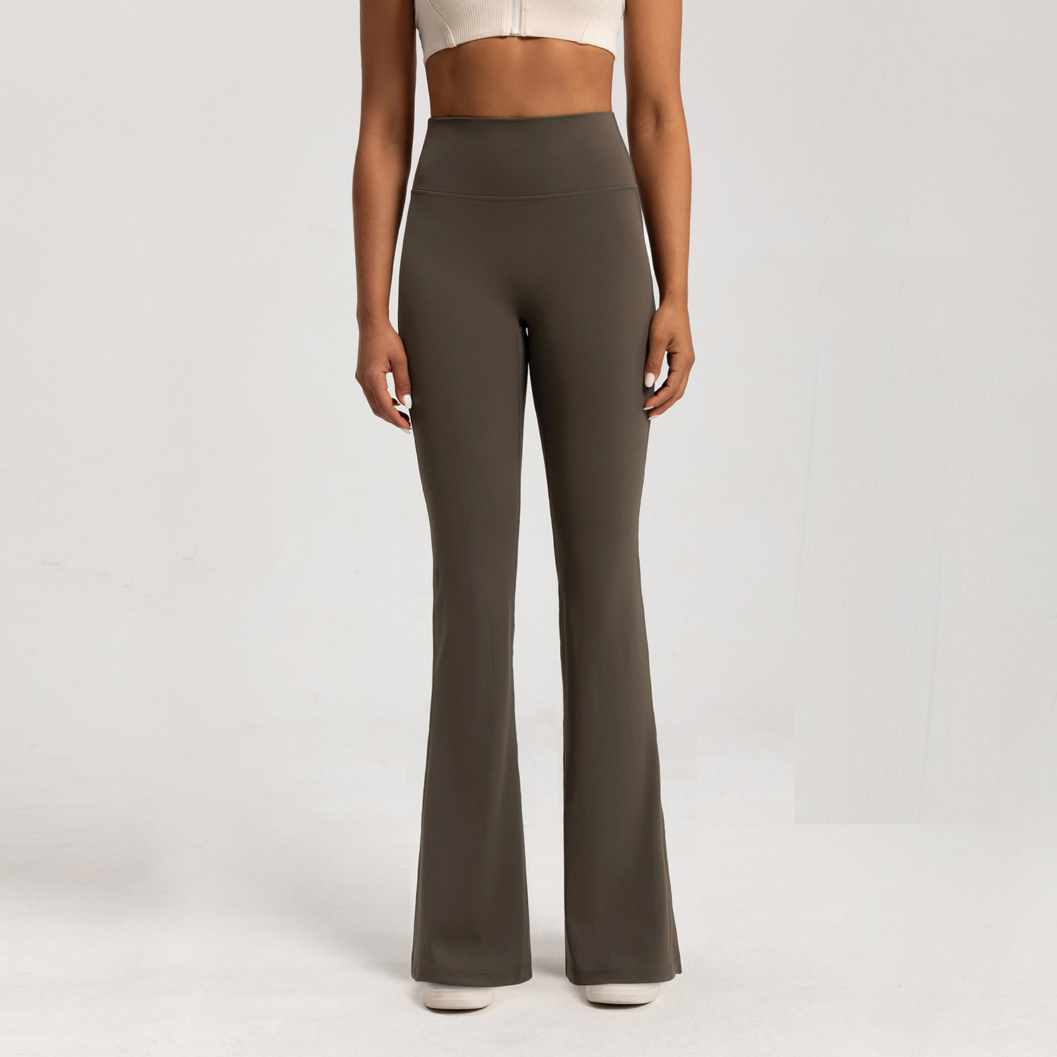 Mallas de Yoga de gama alta, pantalones de Yoga ajustados, pantalones de pierna ancha de cintura alta, pantalones transpirables para gimnasio, mallas deportivas informales con campana para mujer