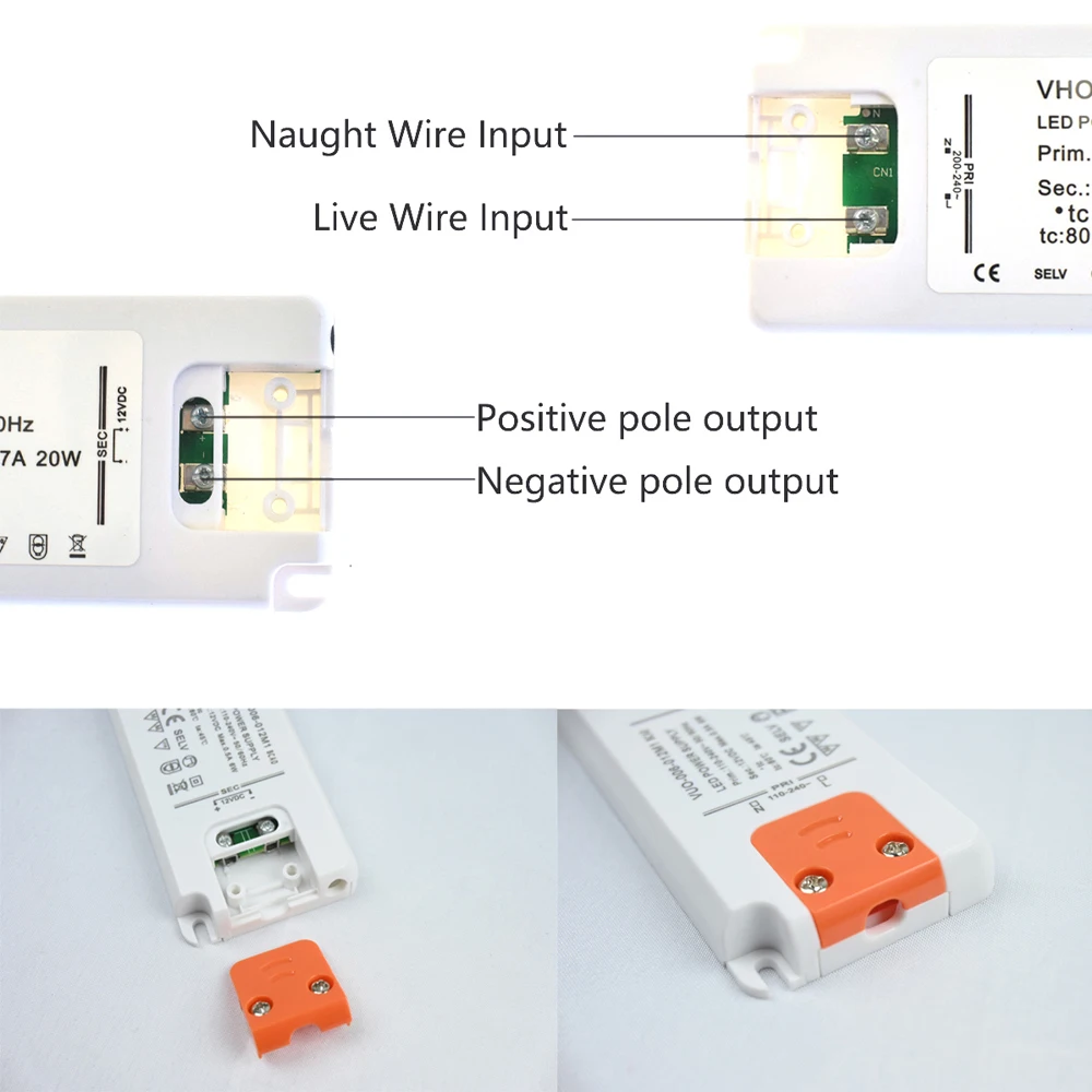 12V 24V Ultra Thin Power Supply Transformer LED Driver Constant Voltage 110V 220V to DC12V 24V 20W 30W 60W for LED Strip Lights