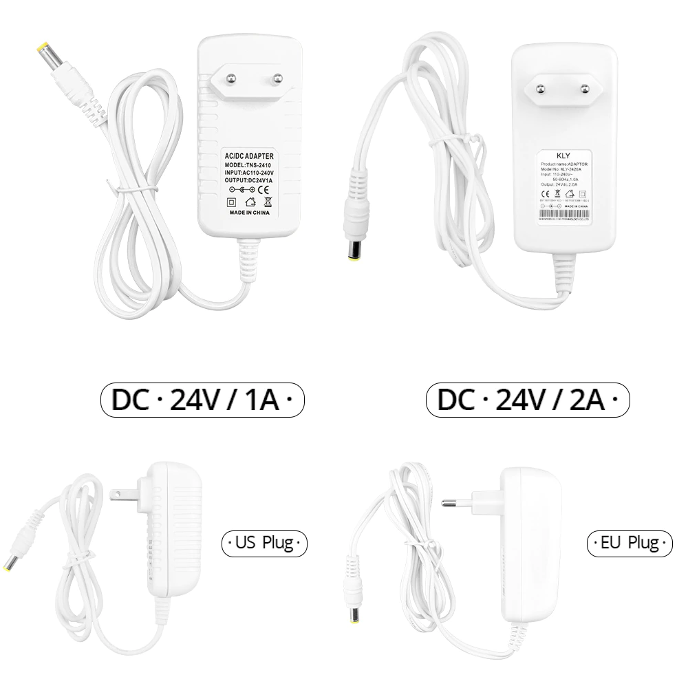 DC 12V 24V 1A 2A 3A Adapter Netzteil weiße Abdeckung 12V Transformator für LED-String LED-Streifen Lichtleiste Licht LED-Treiber EU US