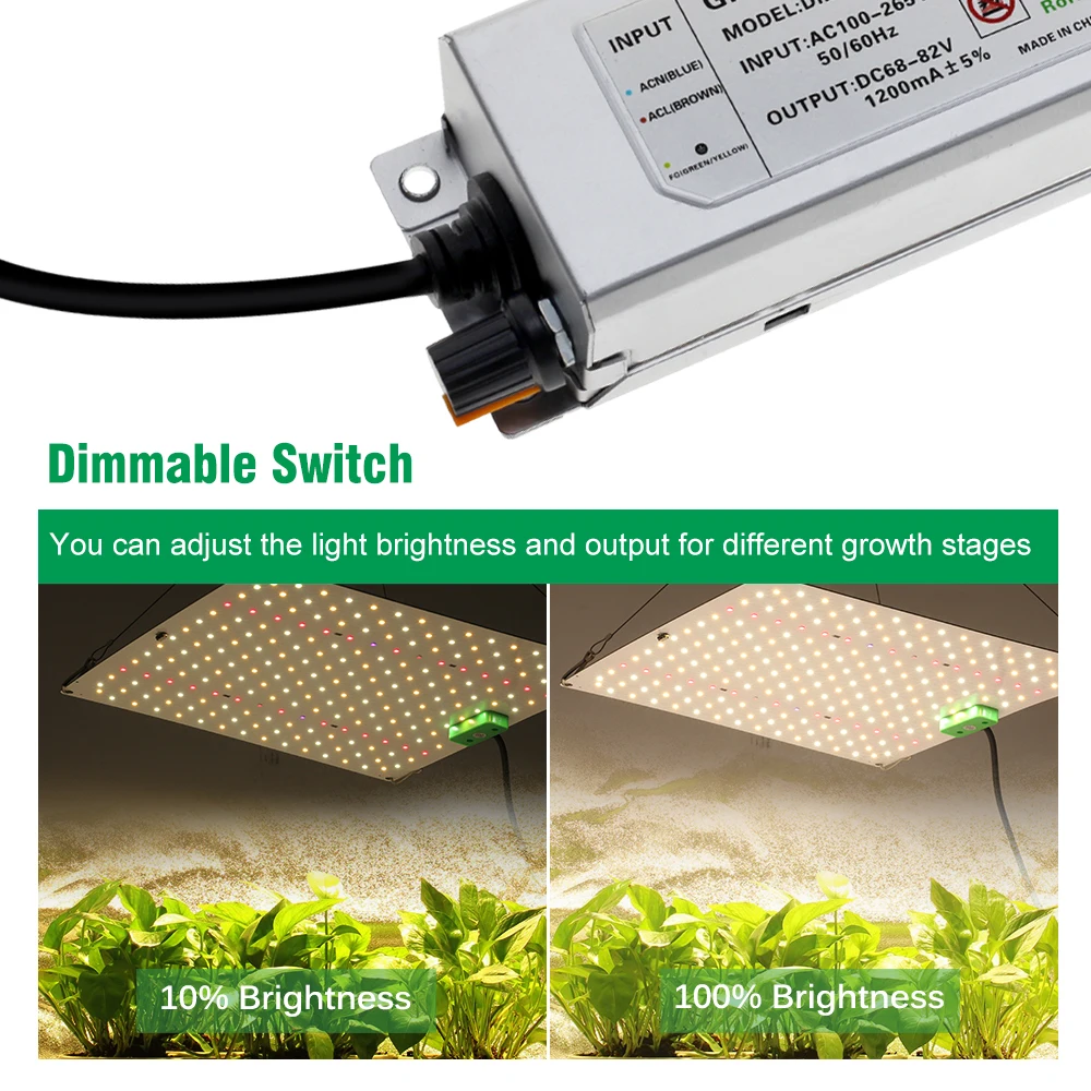 Vollspektrum-LED-Wachstumslicht für Gewächshauspflanzen 65 W 85 W 100 W 120 W 150 W LM281B 3000 K 5000 K Wachstumslicht mit hoher Helligkeit