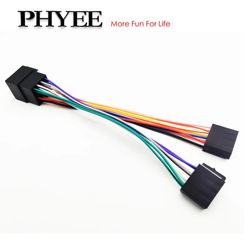 Adaptador de arnés de conector ISO de 16 pines, Cable de cableado de extensión Plug Play para unidad principal de Radio de Audio de coche de posventa