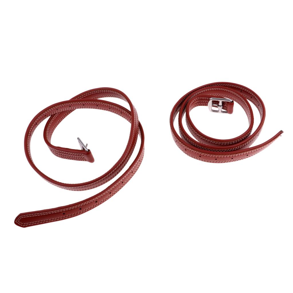 2 uds 51 ''1'' estribos ecuestres para montar a caballo cinturón cuero con acero inoxidable/rojo