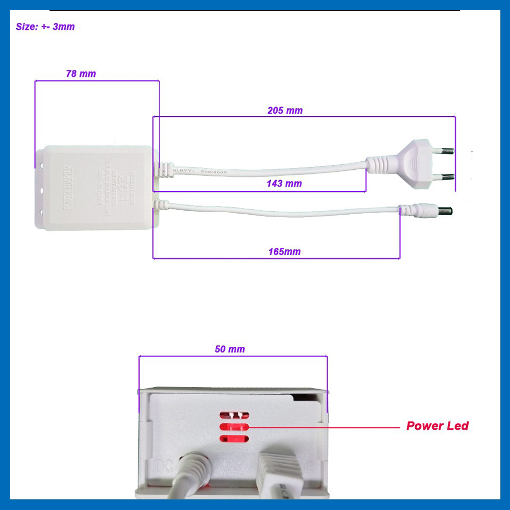 Adaptador de corriente impermeable DC12V 2A UE para cámaras de seguridad CCTV de vigilancia cámara AHD DVR NVR entrada AC100V-240V 5,5mm * 2,1mm