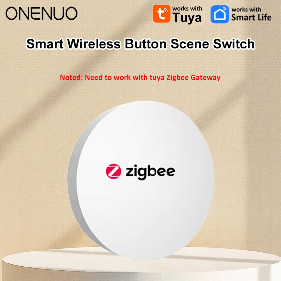 Smart Zigbee-Taste Szenenschalter Sprachsteuerung Tuya Wireless Button Smart Life App Zigbee-Geräte für Smart Home-Fernbedienung