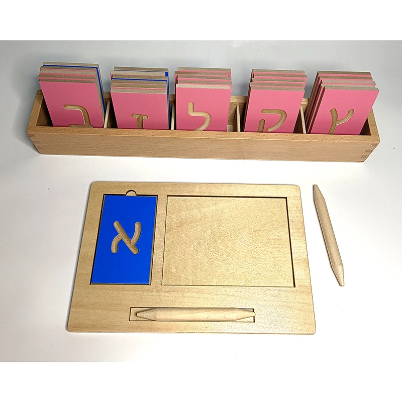 Иврит Блок Принт אלפ ע Xoü Mini Tracing Board материалы Монтессори язык деревянные игрушки буквы галстуки