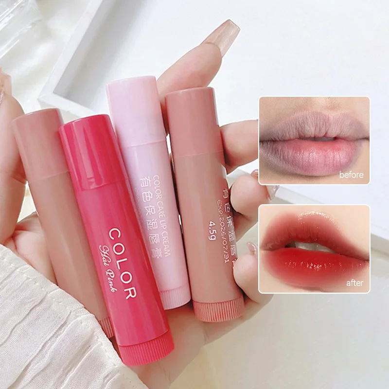 HAIPINK ชุด 3 ชิ้น Tinted Moisturizing Lip Balm - Hydrating, Fade Lip Lines, ป้องกันการแตกหัก