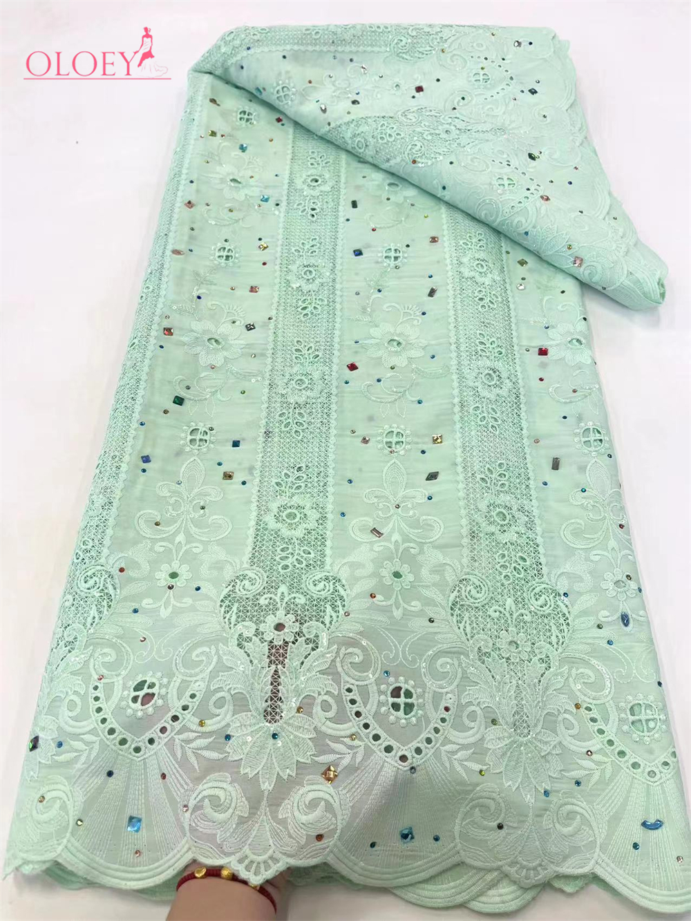 2024ผ้าลูกไม้ปักลายสไตล์ฝรั่งเศสสำหรับชุดแต่งงานสไตล์แอฟริกันไนจีเรียปักพลอย