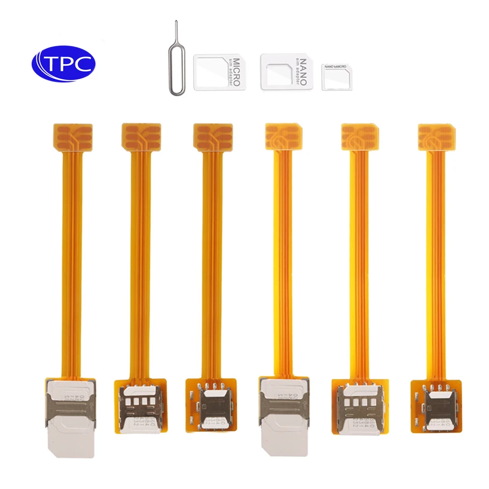 Стандартный преобразователь удлинителя SIM-карты TPC 2FF на стандартную 4FF Micro 2FF Nano SIM-карту fpc Мягкий удлинитель кабеля Адаптер 100 мм