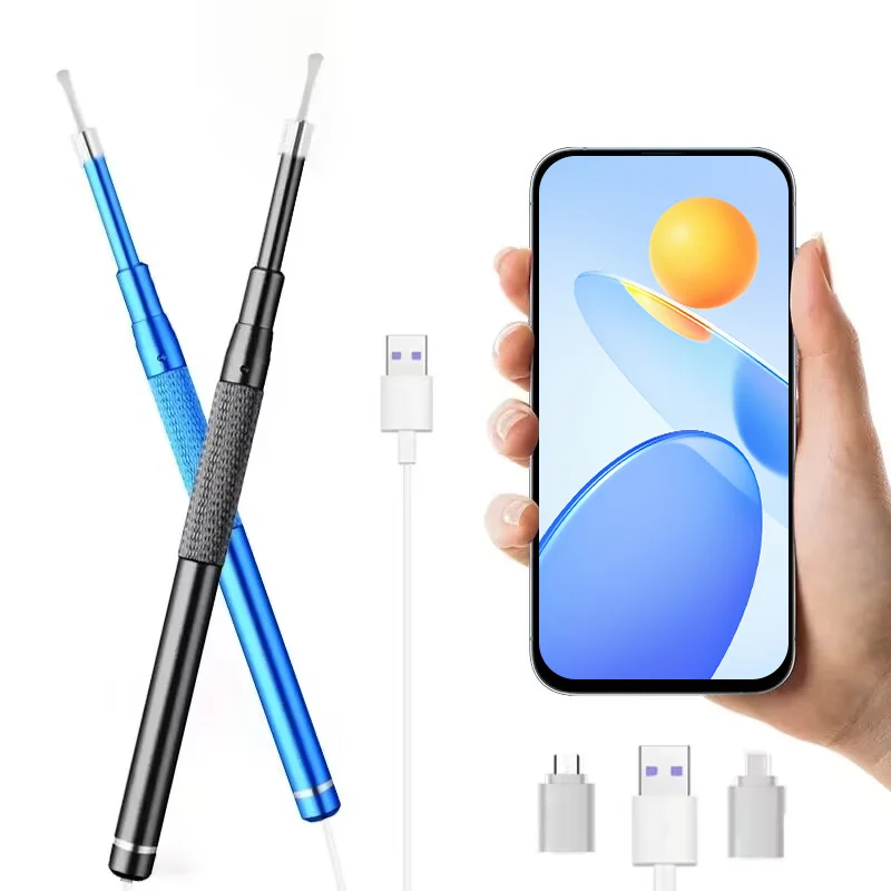 5.5MM HD Visual Ear endoscopio 3 in 1 USB otoscopio rimozione del cerume HD endoscopio Mini fotocamera otoscopio assistenza sanitaria per PC Android