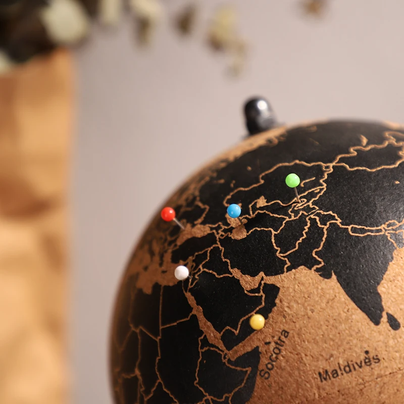 ไม้ก๊อก Tellurion Globe แผนที่หินอ่อนลูกโลกตกแต่งโฮมออฟฟิศ World แผนที่ Inflatable การฝึกอบรมภูมิศาสตร์แผนที่บอลลูนของขวัญ