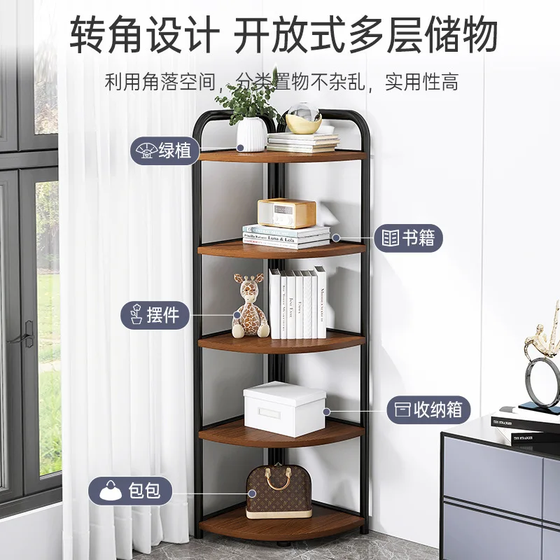 Corner Cabinet Floor-to-ceiling Corner Shelf Living Room Corner Storage Layer Shelf Triangular Multi-layer Bookshelf Bedroom