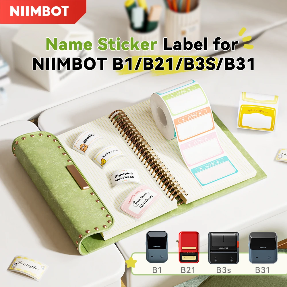 Etiqueta térmica NIIMBOT para B1 B31 B21 B3S, pegatina autoadhesiva para pequeñas empresas para código de barras DIY/precio/nombre/imagen/logotipo/etiqueta para el hogar