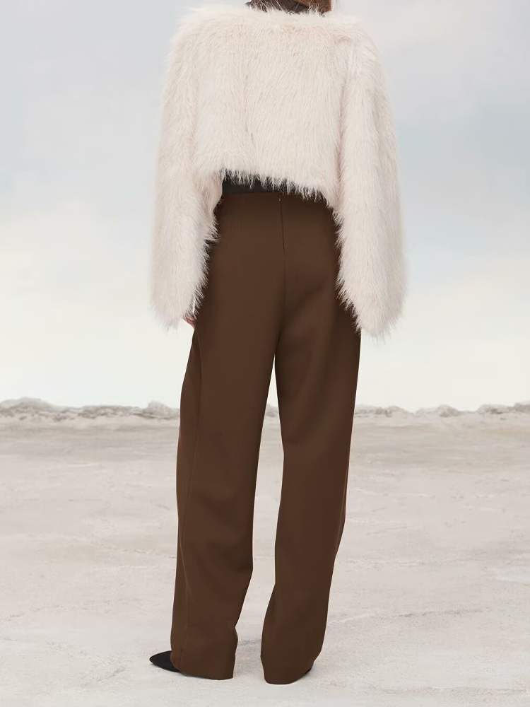 Einfaches Felloberteil, umweltfreundlicher kurzer Pullover aus Kunstfell, High-End-Temperament, lockerer Winter