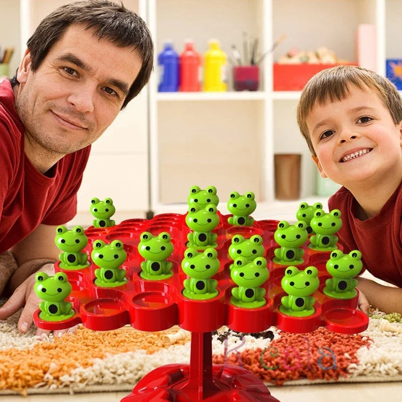 Montessori ของเล่นคณิตศาสตร์ Balancing Board ปริศนาสําหรับเด็กกบ Balance Tree การศึกษา Parent-child Interaction โต๊ะเกมของเล่น