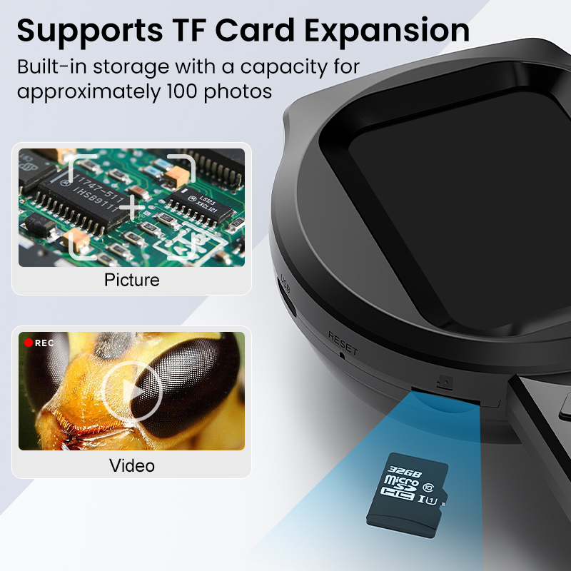 2.8'' IPS Digital Magnifier HD 1080P 100X Portable Microscope Handheld Mignifying Glass for Electronics Repair Check Jewelry