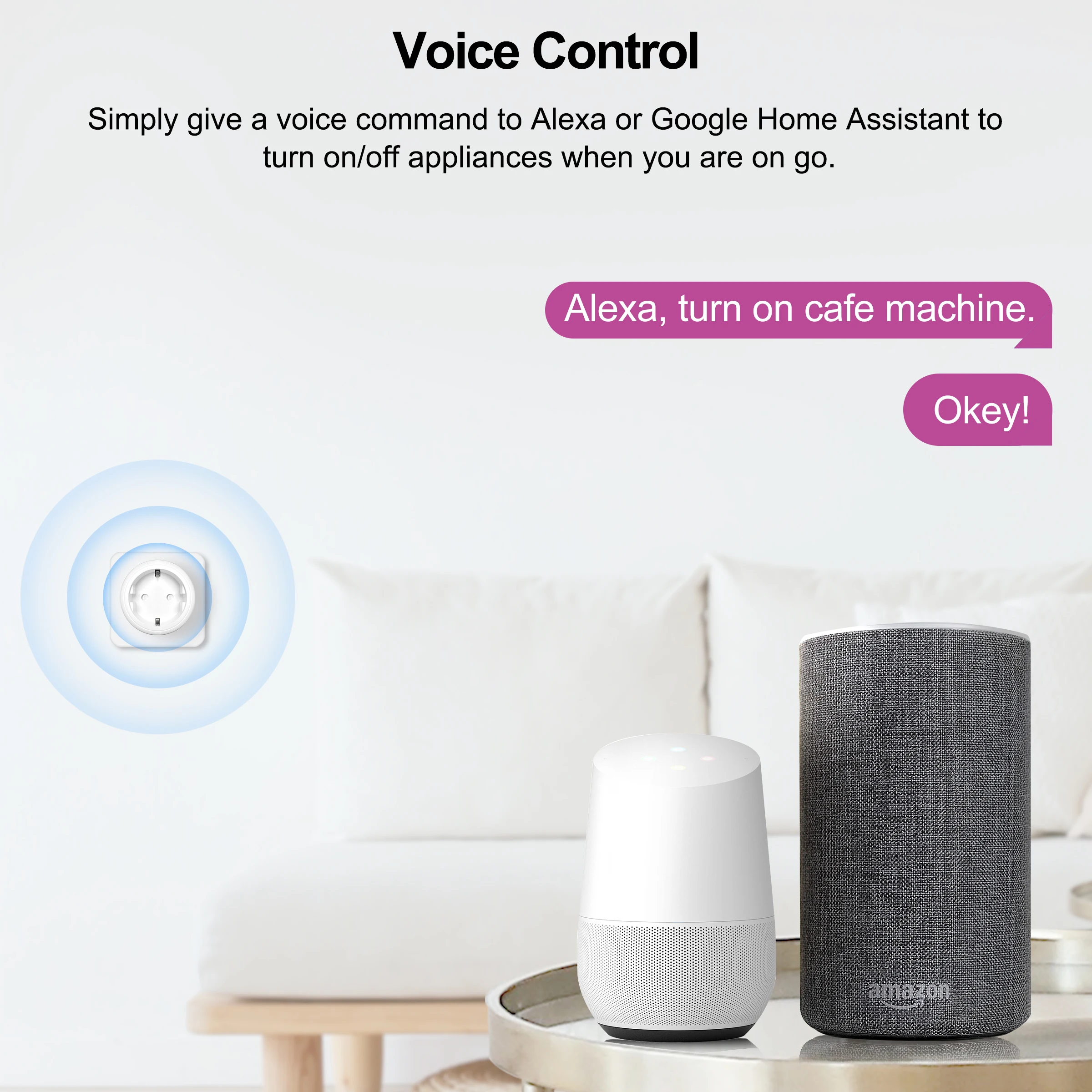 GIRIER Tuya Smart Wifi Plug UE com monitoramento de energia 20A Tomada inteligente 4200W compatível com Alexa Ei Google Yandex Alice