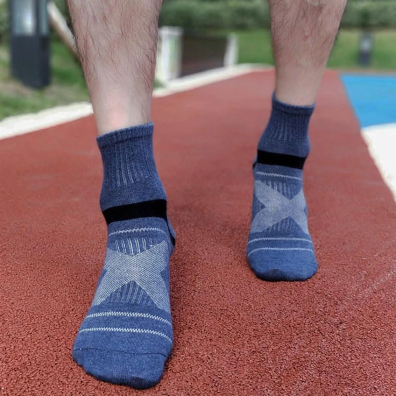 Calcetines tobilleros de cuarto para hombre, medias deportivas de algodón con ventilación, transpirables, atléticas, para correr, senderismo, rendimiento