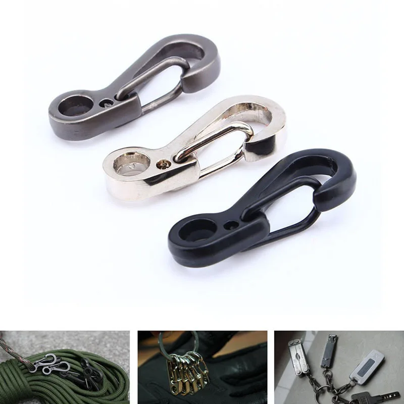 10 ชิ้นพวงกุญแจคาราบิเนอร์มินิอลูมิเนียมจี้หัวเข็มขัด EDC อุปกรณ์เอาตัวรอดตะขอกลางแจ้ง
