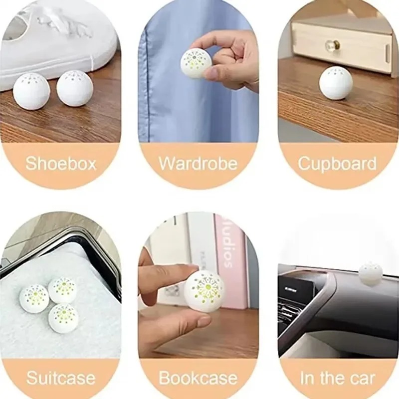 6Pcs Deodorizer Freshener Balls Sneaker Deodorizer Ball Long-lasting Aromatic For Footwear Bag Shoe Closet Toilet Deodorization