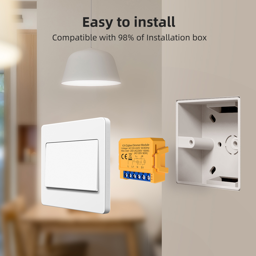 AVATTO Tuya WiFi/ZigBee 1/2 Gang Dimmer Light Switch Module,Smart Dimmer Switch Module APP Remote Control For Alexa Google Home