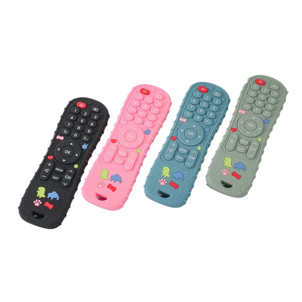 1PC シリコーン赤ちゃんのおもちゃテレビリモコン形状おしゃぶりおもちゃ BPA フリーシリコーン歯が生える咀嚼おもちゃ感覚ベビーアクセサリー