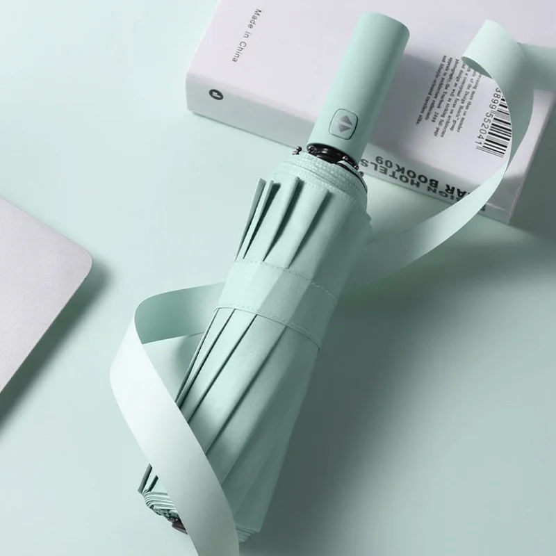 12 Bone Morandi Fully Automatic Umbrella Black Glue Sunscreen Sun Umbrella Plus Sun Umbrella Wholesale