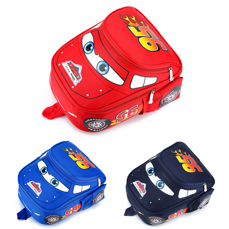 Disney  Cars Lightning McQueen 95 Flame Backpack for  child Water Resistant School Bag Adjustable Strap Multi-Color Cartoon Gift