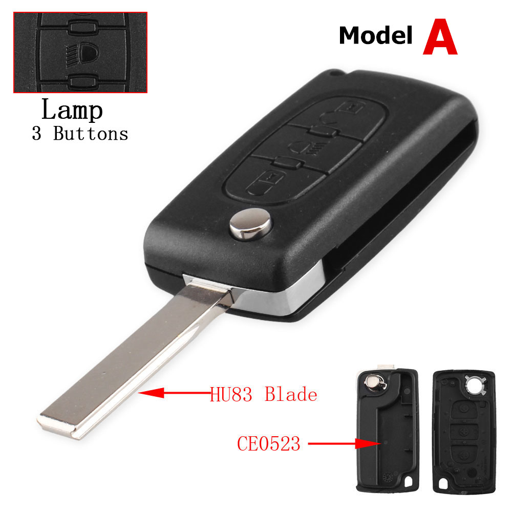 リモートキーシェル 2/3/4 ボタンプジョー 207 307 308 407 607 807 シトロエン C2 C3 C4 C5 C6 フリップ折りたたみ車のキーケース