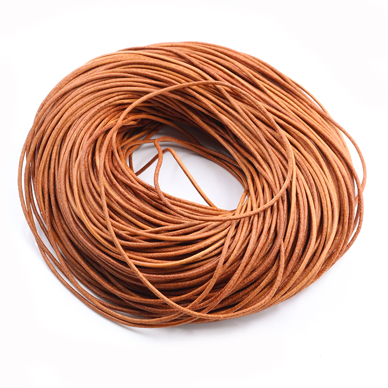 1.0/1.5/2/2.5/3/4/5mm 4 cores couro de vaca genuíno redondo tanga cabo diy pulseira descobertas corda corda para fazer jóias